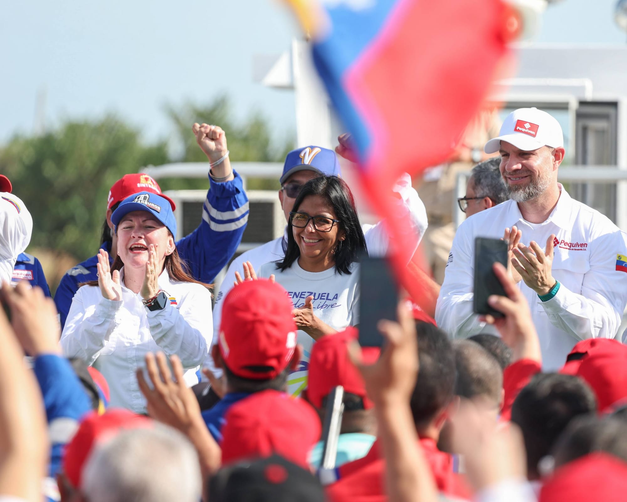 Presidenta (E) Delcy Rodríguez lidera encuentro con trabajadores petroleros durante Gran Peregrinación Nacional